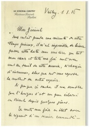 Lettres autographes du Maréchal Lyautey