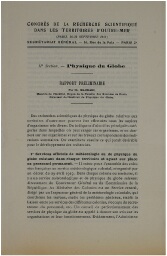 Congrès de la recherche scientifique dans les territoires d'Outre-Mer, organisé par l'association Colonies-Sciences, Paris, 1937 : Généralités