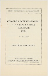 Congrès international de géographie, Varsovie, 1933