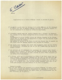 rapport sur l'organisation de la section d'Europe durant la période de la guerre par R.Y. Creston avec, en annexe, un rapport sur l'organisation du magasin d'Europe datant du 28 octobre 1939