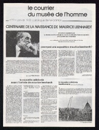 Centenaire de la naissance de Maurice Leenhardt" (janvier 1978)