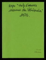 Exposition de photographies "Chefs d'oeuvres  inconnus du Vénézuela", Musée de l'Homme (17 mai-17 juillet 1978)